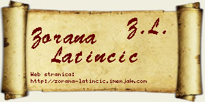 Zorana Latinčić vizit kartica